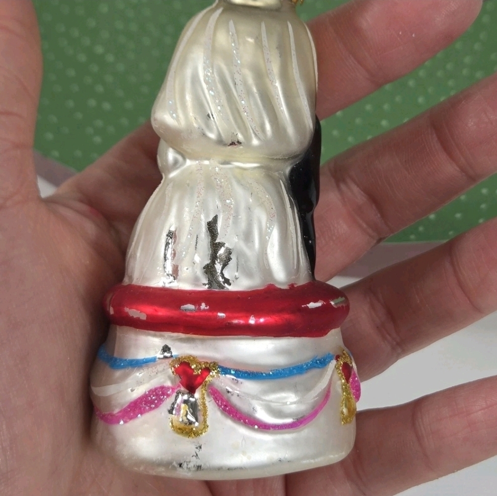 VTG‎ Wedding Bride Groom Couple Glass Christmas Tree Ornament Gift  Hand Painted - Picture 8 of 11